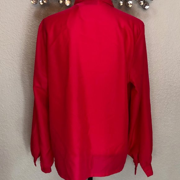 Awesome Deep‎ Pink 90s Business Casual/Professional Blouse - W 16 - Picture 4 of 9